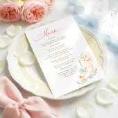 Whimsical Funky Hand Drawn Pastel Wedding Menu