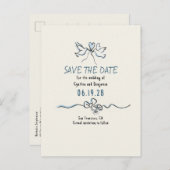 Whimsical Funky Hand Drawn Save The Date Aankondigingskaart (Voorkant / Achterkant)