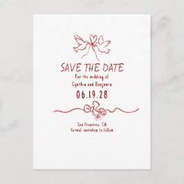 Whimsical Funky Hand Drawn Save The Date Aankondigingskaart