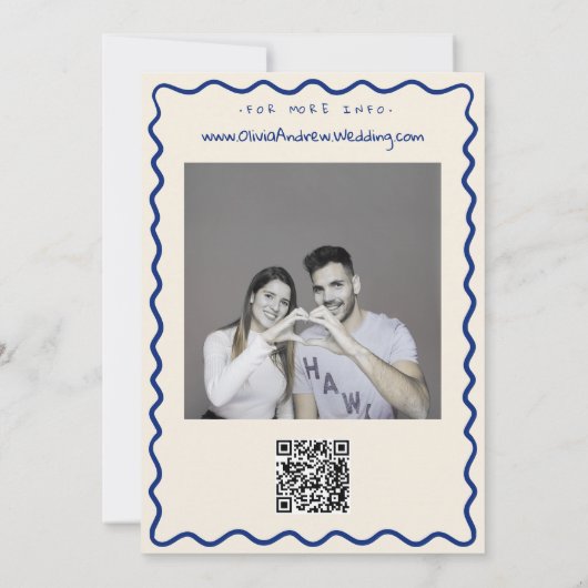 Whimsical Funky Hand Getrokken Foto Taart Trouwen Kaart (Achterkant)