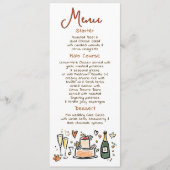 Whimsical Funky Handwritten Fall Wedding Menu (Voorkant)