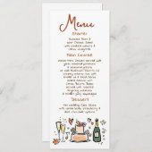 Whimsical Funky Handwritten Fall Wedding Menu (Voorkant / Achterkant)