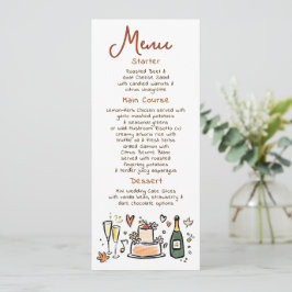 Whimsical Funky Handwritten Fall Wedding Menu