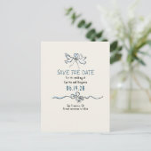 Whimsical Funky Met De Hand Getekende Save The Dat Aankondigingskaart (Staand voorkant)