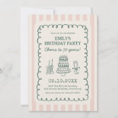 Whimsical Funky Quirky 30th Birthday Party Kaart (Voorkant)