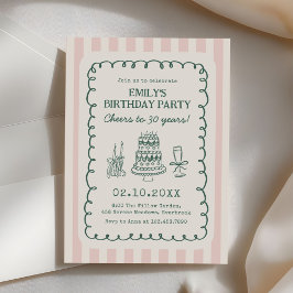 Whimsical Funky Quirky 30th Birthday Party Kaart