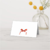 Whimsical Funky Red Bow Christmas Dinner Party Plaatskaartje (Achterkant)