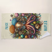 WHIMSICAL FUNKY STEAMPUNK ROZE OCTOPUS STRANDLAKEN (Voorkant)