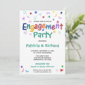 Whimsical Funky Verloving Invitation Kaart (Staand voorkant)