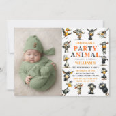 Whimsical Funny Animals 2nd Birthday Party Kaart (Voorkant)