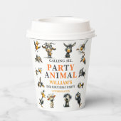 Whimsical Funny Animals 2nd Birthday Party Papieren Bekers (Achterkant)