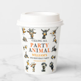 Whimsical Funny Animals 2nd Birthday Party Papieren Bekers