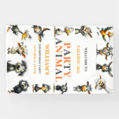 Whimsical Funny Animals 2nd Birthday Party Spandoek (Horizontaal)