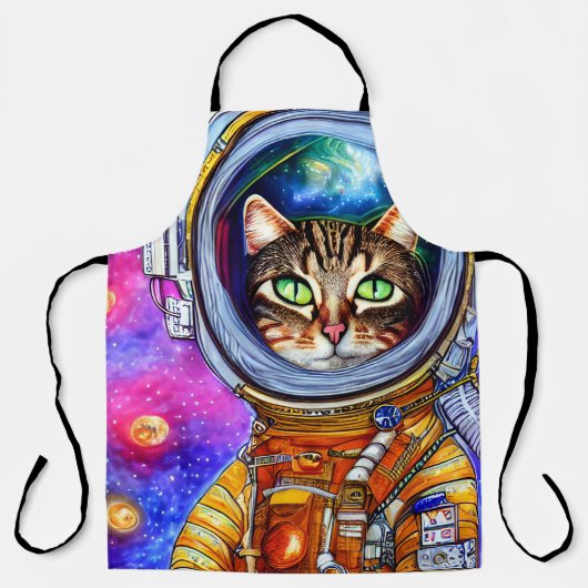 Whimsical Funny Astronaut Cat Schort (Voorkant)