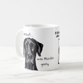 Whimsical Funny Black Great Dane Innocent Koffiemok (Voorkant links)