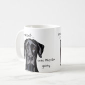 Whimsical Funny Black Great Dane Innocent Koffiemok (Voorkant links)