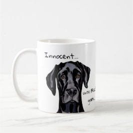 Whimsical Funny Black Great Dane Innocent Koffiemok