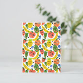 Whimsical Funny Fruit Salad Pattern Briefkaart (Staand voorkant)