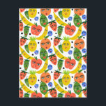 Whimsical Funny Fruit Salad Pattern Briefkaart<br><div class="desc">Ik hoop dat je dit charmante ontwerp leuk vindt. Voeg je eigen tekst toe aan de voor- of achterkant. Bekijk mijn winkel voor meer overeenkomende objecten zoals stickers,  mokken,  handdoeken,  verpakkingspapier en andere leuke patronen. Bedankt om met mij te winkelen,  als je iets wilt,  laat het me dan weten!</div>