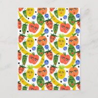 Whimsical Funny Fruit Salad Pattern
