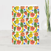 Whimsical Funny Fruit Salad Pattern Kaart (Voorkant)