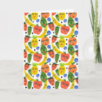 Whimsical Funny Fruit Salad Pattern