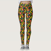 Whimsical Funny Fruit Salad Pattern Leggings (Voorkant)