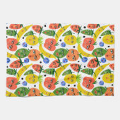 Whimsical Funny Fruit Salad Pattern Theedoek (Horizontaal)