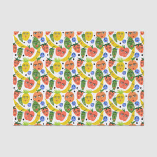 Whimsical Funny Fruit Salad Pattern Tissuepapier