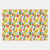 Whimsical Funny Fruit Salad Pattern Variety Pack Inpakpapier Vel (Voorkant)