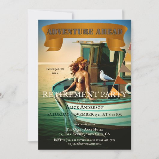 Whimsical Funny Mermaid Retirement Kaart (Voorkant)