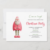 Whimsical Funny Pink Santa Modern Xmas Card Kaart (Voorkant)