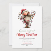 Whimsical Funny Santa Classic Red Green Greeting Feestdagenkaart (Voorkant)