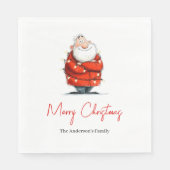 Whimsical Funny Santa Custom Holiday Napkins Servet (Voorkant)