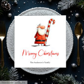 Whimsical Funny Santa Custom Holiday Napkins Servet