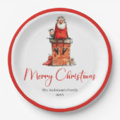 Whimsical Funny Santa Custom Holiday Plates Papieren Bordje (Voorkant)