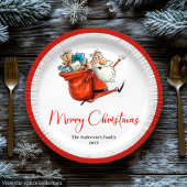 Whimsical Funny Santa Custom Holiday Plates Papieren Bordje