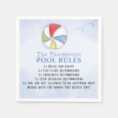 Whimsical Funny Summer Family Beach Rules Servet (Voorkant)