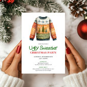 Whimsical Funny Ugly Sweater Holiday Design Kaart