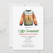 Whimsical Funny Ugly Sweater Holiday Design Kaart (Voorkant)