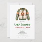 Whimsical Funny Ugly Sweater Xmas Invitation Kaart (Voorkant)