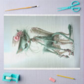 Whimsical Furry Sage Groene Kat Decoupage Tissuepapier (Craft)