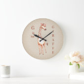 Whimsical G is voor GIRAFFE Polka Dots Grote Klok (Huis)
