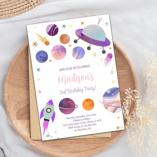 Whimsical Galaxy Theme voor kinderen Kaart