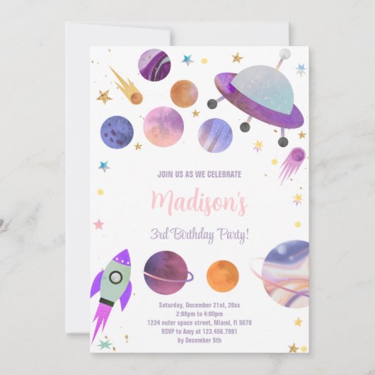 Whimsical Galaxy Theme voor kinderen Kaart (Voorkant)