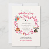 Whimsical Galentines Invitation Vintage Phone Kaart (Voorkant)