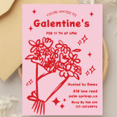 Whimsical Galentines Valentines girls Party Kaart