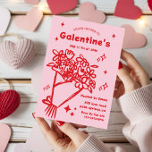 Whimsical Galentines Valentines girls Party Kaart