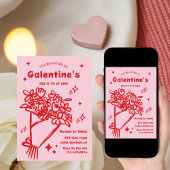 Whimsical Galentines Valentines girls Party Kaart