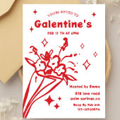 Whimsical Galentines Valentines girls Party Kaart